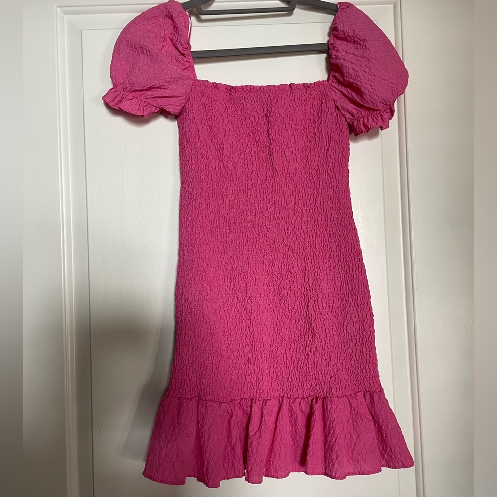 Zara pink scrunch dress